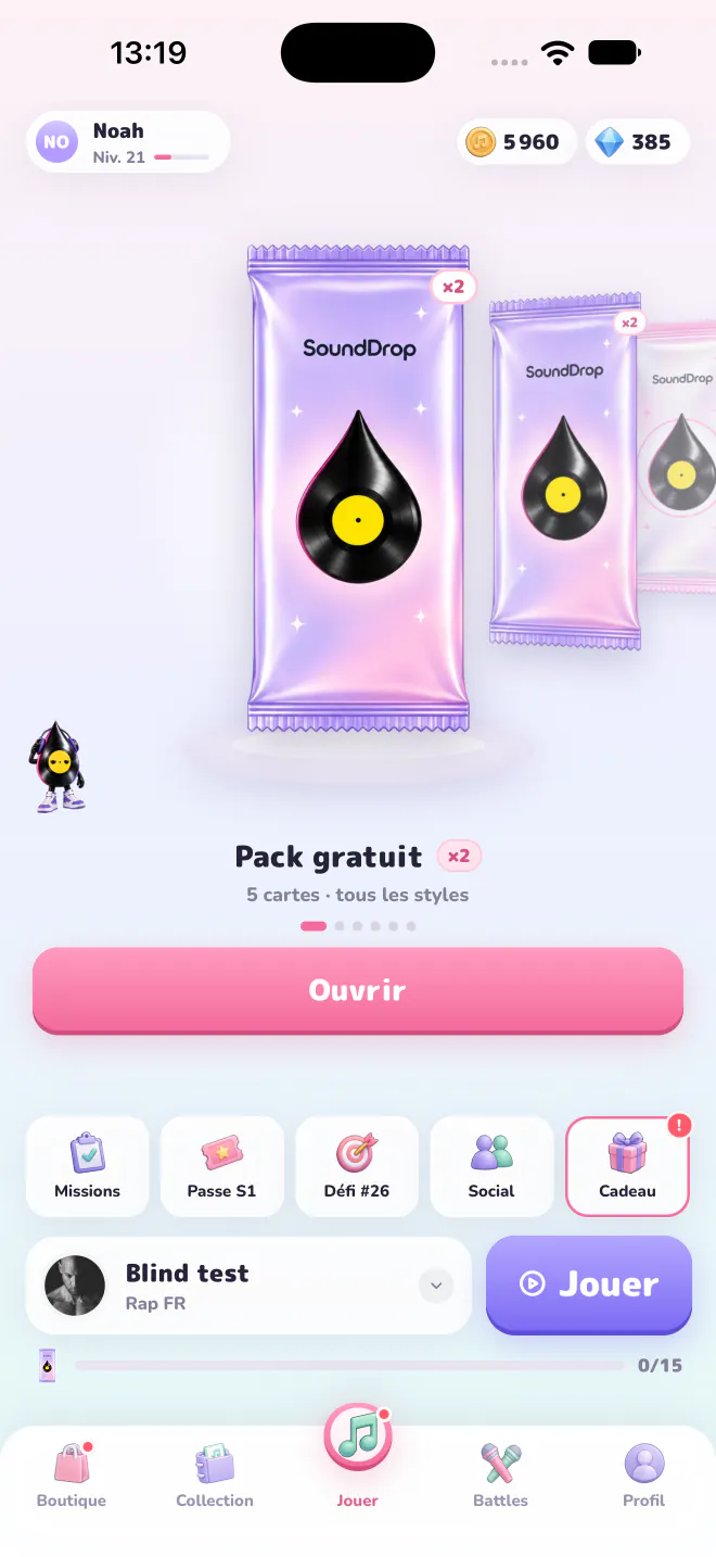 The home screen in the light, pastel Aurore theme.